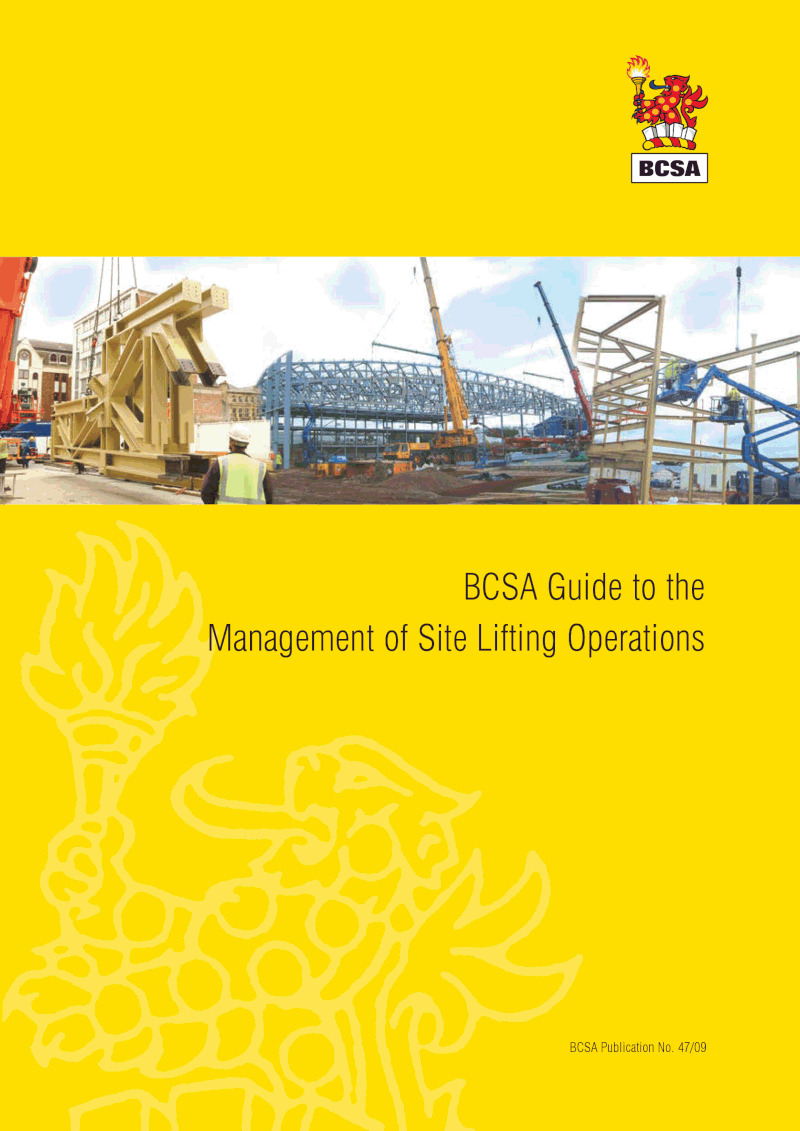 BCSA Guide to the Management of Site Lifting Operations (Book)